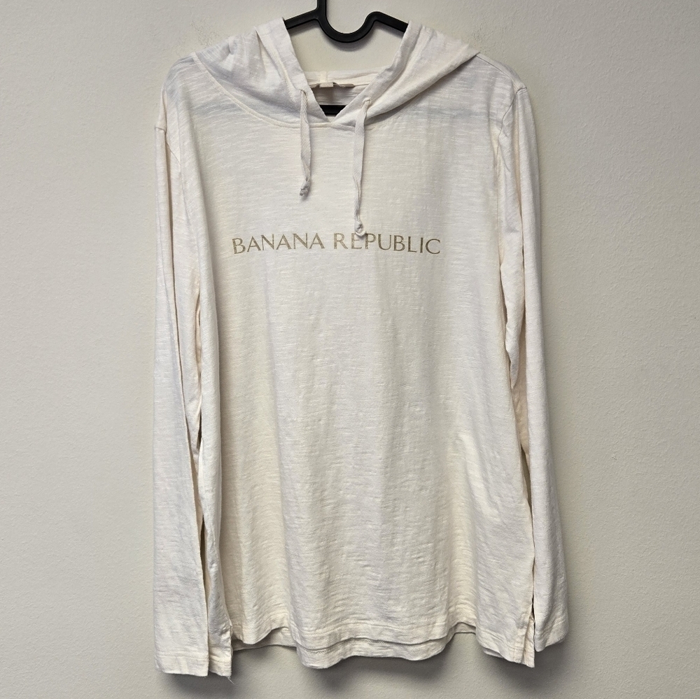 Banana Republic Slub Hoodie T-shirt Cream L
